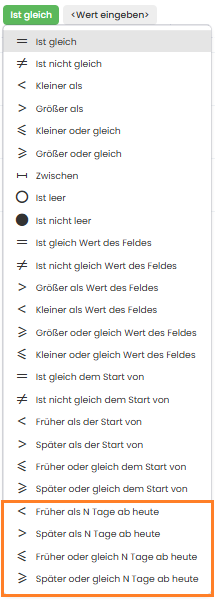 Erweiterte Datumsvergleiche in bedingten Formatierungen